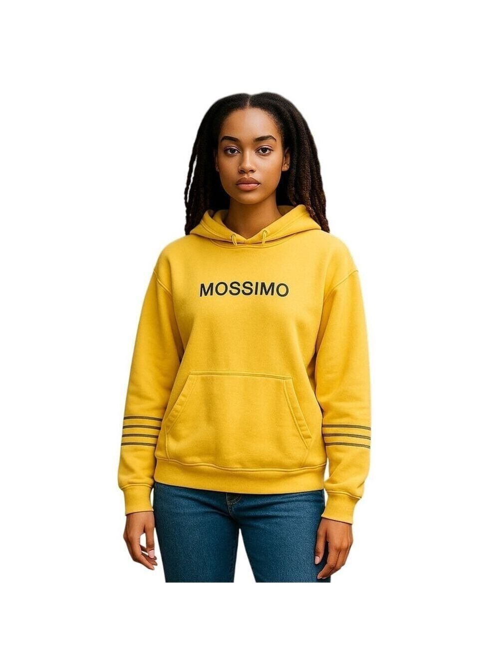 Mossimo Sweatshirt Hoodie Women’s Size Large Yellow and Navy Blue